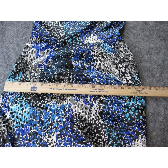 Maggy London Dress Women 8 Blue One Shoulder Satin Ruched Flattering Ladies - Picture 12 of 15